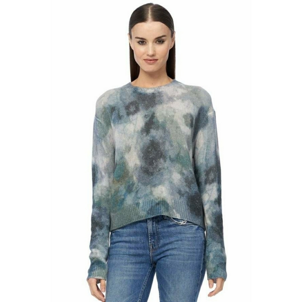 360 Cashmere Jade Watercolor Abstract Roundneck Long Sleeves Sweater - A… - Picture 13 of 14